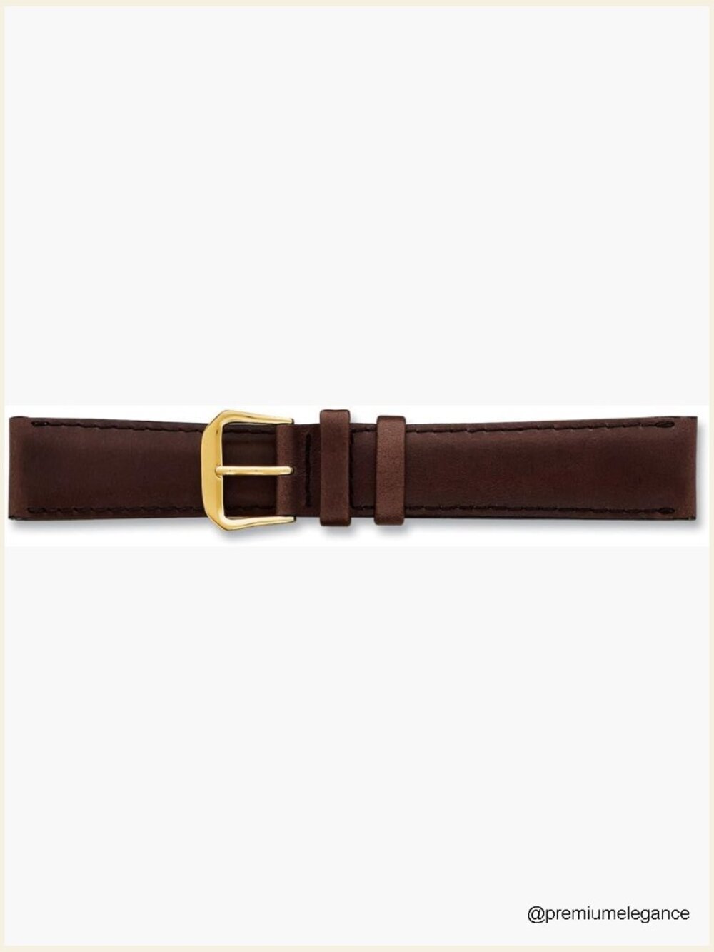 12mm Italian Leather Watch Band 6.75" Gold Buckle